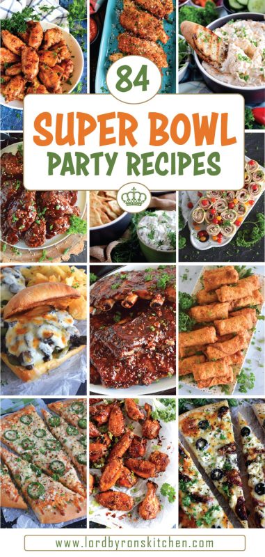 This collection of 84 Super Bowl Party Recipes has something for everyone! Whether you are the most die-hard fan, or if you're just in it for the halftime show, like me! This is the ultimate list of recipes for every game day, not just football, so keep this list close by! #superbowl #partyrecipes #appetizers #gamedayrecipes
