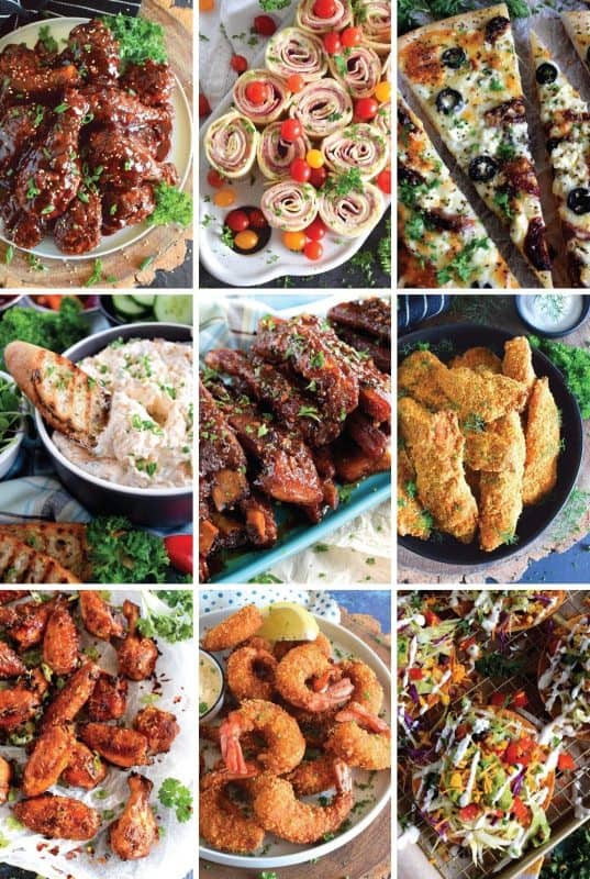 This collection of 84 Super Bowl Party Recipes has something for everyone! Whether you are the most die-hard fan, or if you're just in it for the halftime show, like me! This is the ultimate list of recipes for every game day, not just football, so keep this list close by! #superbowl #partyrecipes #appetizers #gamedayrecipes