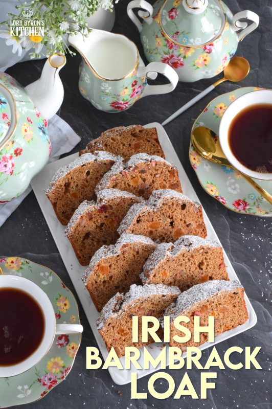 Best served with tea as an afternoon snack, Irish Barmbrack Loaf is prepared with dried fruit that has been soaked in strong, hot tea. Super moist and flavourful, this loaf is inspired by traditional barmbrack bread. #irish #barmbrack #stpattysday #irishrecipes