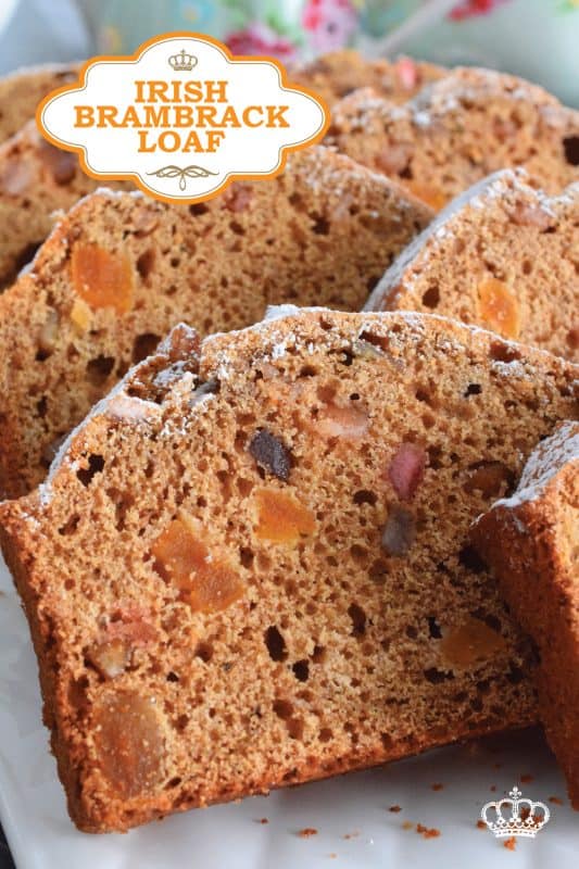 Best served with tea as an afternoon snack, Irish Barmbrack Loaf is prepared with dried fruit that has been soaked in strong, hot tea. Super moist and flavourful, this loaf is inspired by traditional barmbrack bread. #irish #barmbrack #stpattysday #irishrecipes