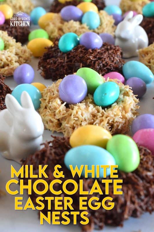 Prepared with healthy shredded wheat, so there's no need to feel guilty about eating the chocolate! Chocolate Easter Egg Nests are a no-bake confection that takes less than 10 minutes of your time, and are totally fun to make and even more fun to eat. #nobake #easter #nests #eggs #M&M #candy #cereal