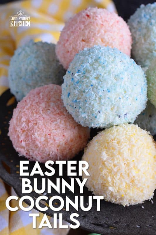 As tasty as they are pretty, Easter Bunny Coconut Tails are a no-bake, easy, kid-friendly recipe! They will love dying the coconut those pastel colours! #easter #bunny #balls #tail #cookies #pastel #nobake