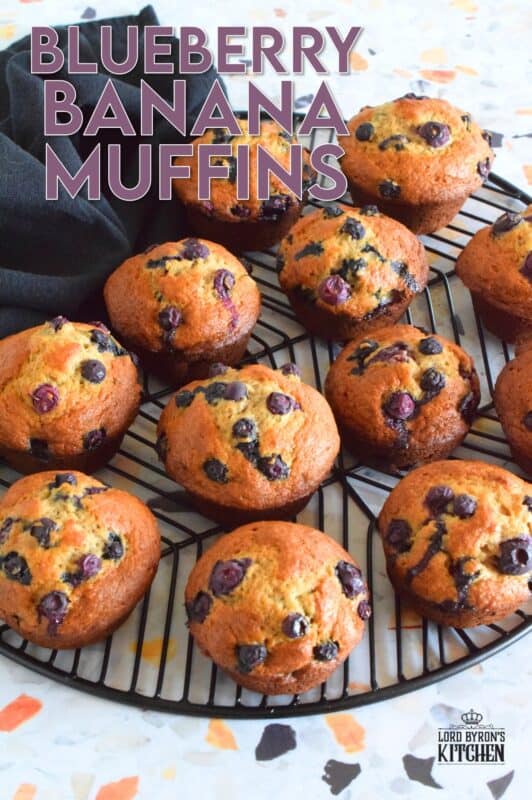 Muffins are one of those things that never seem to last very long in our home. If that muffin has a banana base and is packed with berries, all the more better! Blueberry Banana Muffins are the perfect grab and go breakfast item! #banana #blueberry #muffins