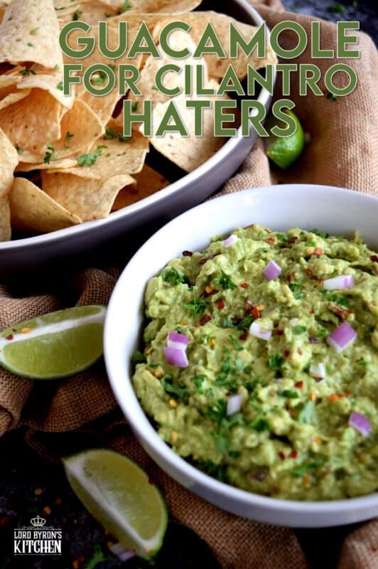 This guacamole recipe is for the picky eater; we all have at least one in our lives!  Guacamole for Cilantro Haters has three things that make it different than any other guacamole recipe.  Even though this version has dried cilantro instead of fresh, cilantro haters, this one is for you! #guacamole #cilantro #without #nocilantro #dip 