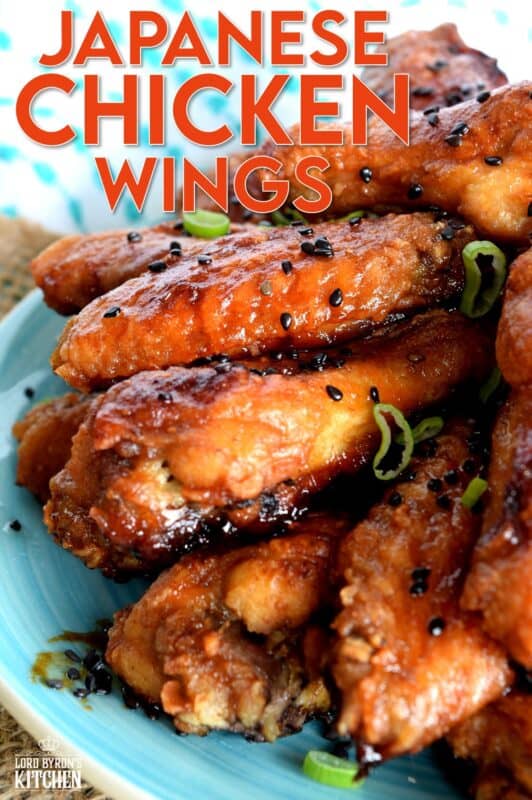 Japanese Chicken Wings are baked with a light and crispy coating in an Asian-inspired sauce prepared with soy sauce, vinegar, and sugar. They are super moist and tender on the inside with a golden crispy skin on the outside. It's hard to share these wings, because they're just so delicious! #wings #asianinspired #japan #japanese #chicken #chickenwings