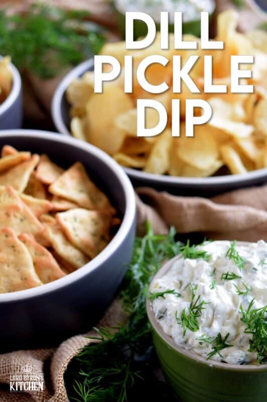Dill Pickle Dip should only be called Dill Pickle Dip if it's made with both dill pickles and fresh dill, and has a base of cream cheese - any other way is not worthy of the name.  This dip is prepared with all of those things and is for the serious dill lover; it's absolutely delicious! #dillpickle #dip #pickles #dill #freshdill #creamcheesedip