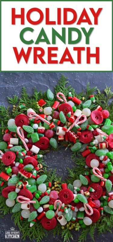 Prepare a Holiday Candy Wreath this Christmas and impress both the young and old kids in your home! Using as many red, green, and white candies as you can source, this bright and festive edible wreath is packed full of sweets! Set this up in the middle of your dessert buffet table, right on your kitchen island, or in the middle of your coffee table! Not only is it tasty, it also doubles as a decorative centerpiece! #wreath #candy #christmas #holiday #fingerfoods #party