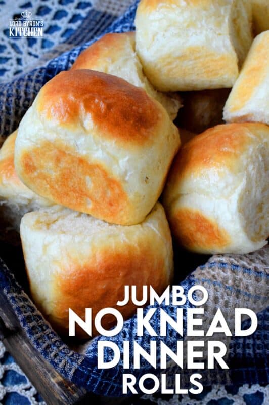 Sometimes, you need to break out the flour and the yeast and make these Jumbo No Knead Dinner Rolls. Because, sometimes the store-bought type just won't do! Besides, homemade is always better, and in this case, lighter and fluffier too! #noknead #dinner #rolls #bread #white #fluffy #soft #jumbo
