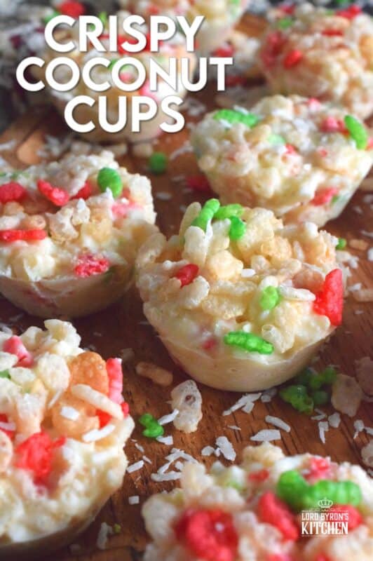 Excuse the alliteration; it couldn't be helped! Crispy Coconut Cups just might be my newest no-bake confection obsession. If you can use a microwave to melt chocolate, then you've got this one in the bag! Make this recipe your own by easily switching up the ingredients to create new flavours too! #nobake #coconut #chocolate #ricekrispies