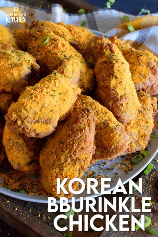 A popular mukbang favourite among many foodie YouTubers, Korean Bburinkle Chicken is a crispy fried chicken with a cheesy, onion, and garlic coating. This chicken is completely addictive and perfect when served with a sweet dipping sauce. #korean #bburinkle #chicken #mukbang #asmr #homemade #bhc