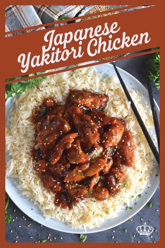 Sweet and sticky, garlicky and gingery, Japanese Yakitori Chicken is first marinated and then pan-fried with the most delicious, savoury sauce.  Traditionally prepared on skewers, this version uses only a stovetop.  It's quicker and easier, which makes it a great weeknight dinner option! #yakitori #japanese #chicken