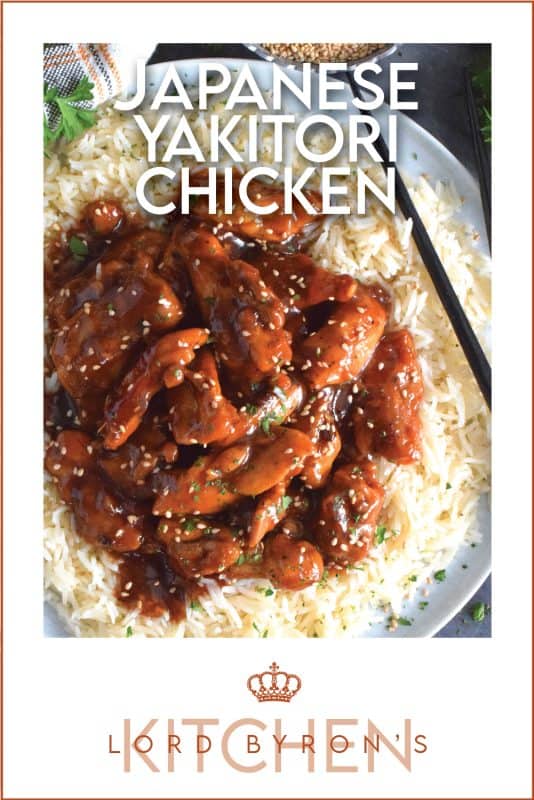 Sweet and sticky, garlicky and gingery, Japanese Yakitori Chicken is first marinated and then pan-fried with the most delicious, savoury sauce.  Traditionally prepared on skewers, this version uses only a stovetop.  It's quicker and easier, which makes it a great weeknight dinner option! #yakitori #japanese #chicken