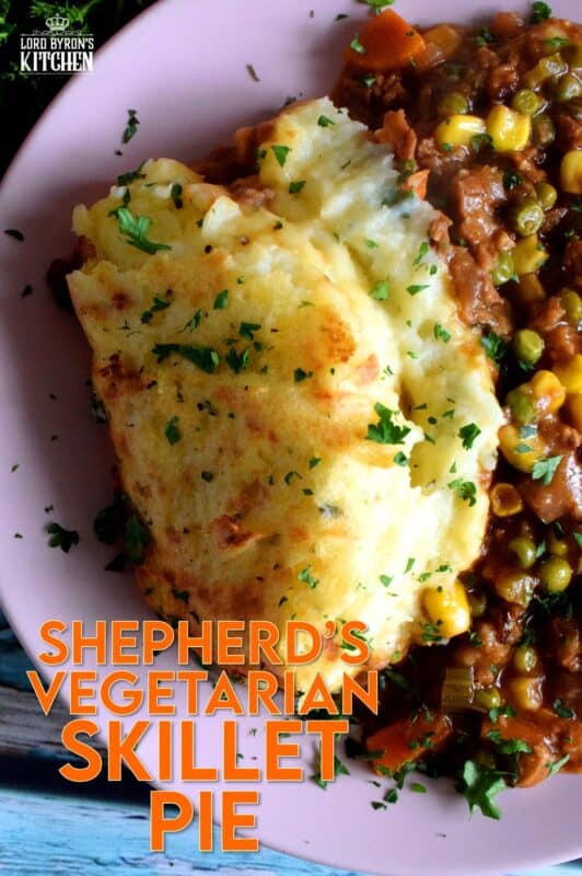 Look at these photos; doesn't that dish look hearty and meaty?  That's because it is, but without a trace of meat!  Shepherd's Vegetarian Skillet Pie is a perfect family dinner recipe for both vegetarians and meat lovers alike! No sides are needed here; an entire meal can be found in this one recipe! #shepherdspie #vegetarianshepherdspie #vegetarianbeef #familyrecipes #meatlessmonday #vegetarian #meatless