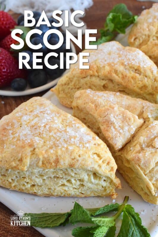 Scones are everyone's favourite, and with this Basic Scone Recipe, you can customize it to your own tastes and preferences. Add chocolate chips, almonds, dried cherries, cranberries, or blueberries; how about shredded coconut, raisins, or flavoured extracts? Endless possibilities; always delicious results! #scones #basicrecipes #plainscones #brunch #easybaking