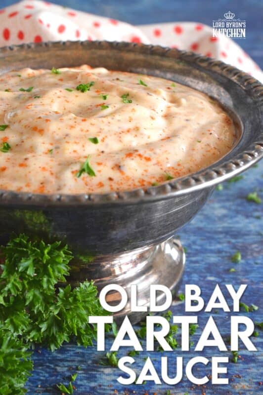 When it comes to seafood, one of the best all-purpose seasonings is Old Bay Seasoning, and it can be found in almost every grocer. Just look for the bright, yellow, rectangular can in the spice section. This tartar sauce recipe is an update on everyone's favourite fried fish condiment! #tartarsauce #seafoodsauce #fishsauce #oldbay #oldbayseasoning