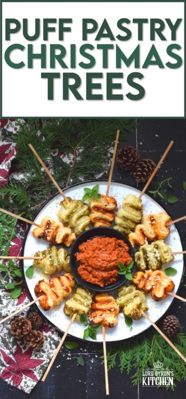 This light and airy appetizer is prepared with store-bought sheets of frozen puff pastry and your favourite sun-dried tomato or basil pesto.  They're so quick and easy to prepare - anyone can do this!  Serve with a side of warm marinara sauce for best results. #holilday #christmas #appetizer #puffpastry #pesto