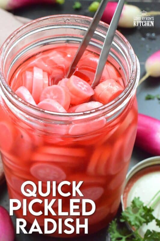 If you've never tried a Quick Pickled Radish, you've been missing out! They are sweet and sour and such a great addition to salads, sandwiches, charcuterie boards, or just snacking right out of the fridge. There is no canning equipment or knowledge required for quick pickling either!