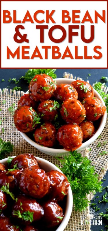 Black Bean and Tofu Meatballs are moist, flavourful, and vegetarian!  Seasoned with familiar herbs and spices, and tossed in the sauce of your choice, these meatballs aim to please, and they do just that! Serve these as an appetizer, with your favourite pasta, or as I like to do, with piping hot mashed potatoes! #meatballs #blackbean #tofu #vegetarian