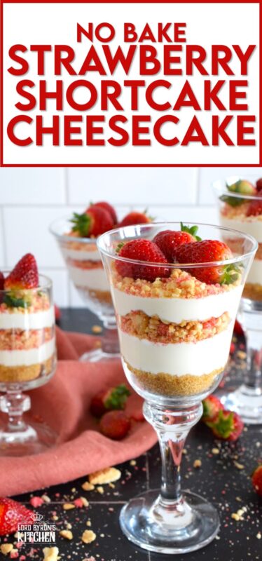 No Bake Strawberry Shortcake Cheesecake - Lord Byron's Kitchen