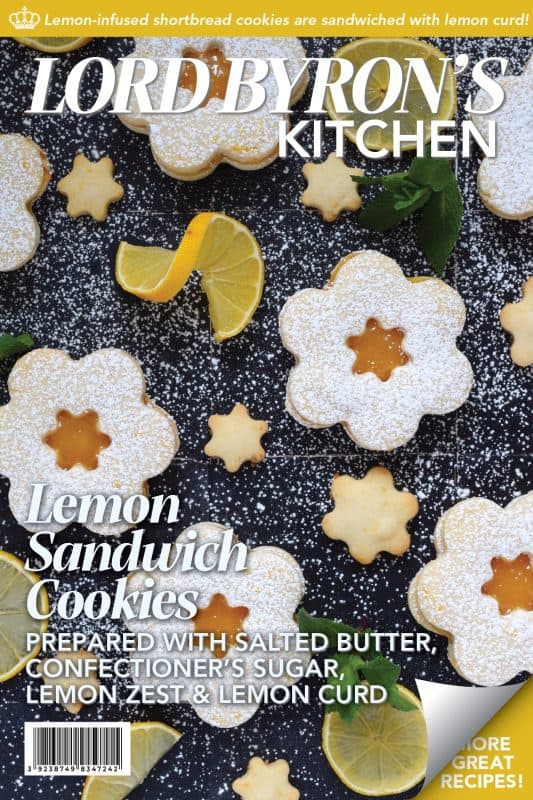 This recipe starts with an easy to prepare shortbread cookie that is generously infused with freshly grated lemon zest.  Once baked and cooled, two cookies are sandwiched with lemon curd; these Lemon Sandwich Cookies are super refreshing and make a perfect summertime treat or springtime brunch dessert! #lemon #curd #zest #sandwich #cookies