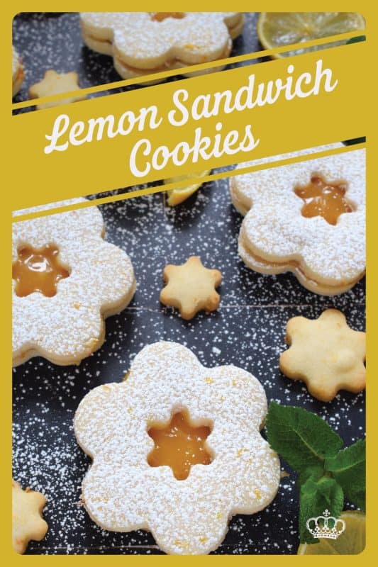 This recipe starts with an easy to prepare shortbread cookie that is generously infused with freshly grated lemon zest.  Once baked and cooled, two cookies are sandwiched with lemon curd; these Lemon Sandwich Cookies are super refreshing and make a perfect summertime treat or springtime brunch dessert! #lemon #curd #zest #sandwich #cookies