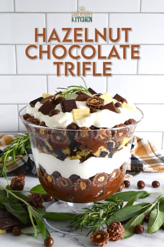 The combination of really good chocolate and hazelnuts can't be beaten, which is why pairing the two together in this Hazelnut Chocolate Trifle makes perfect sense! Layering chocolate marble cake, hazelnut chocolate spread, hazelnut chocolates, and chocolate pudding, with whipped cream just felt right! #hazelnut #trifle #nutella #ferrero