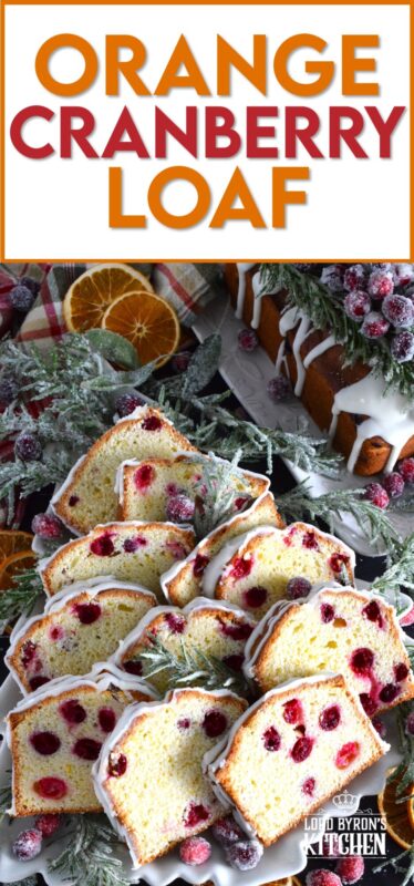 Moist and delicious, orangey and refreshing, packed with fresh cranberries and orange zest, and drizzled with a sweet glaze, Orange Cranberry Loaf is a perfect dessert or a lovely addition to your afternoon tea. This is delicious anytime, but the combination of oranges and cranberries is a must at Christmastime! #cranberry #orange #loaf #bread #glazed