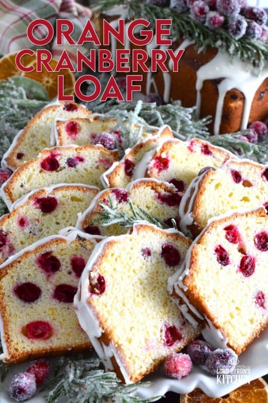 Moist and delicious, orangey and refreshing, packed with fresh cranberries and orange zest, and drizzled with a sweet glaze, Orange Cranberry Loaf is a perfect dessert or a lovely addition to your afternoon tea. This is delicious anytime, but the combination of oranges and cranberries is a must at Christmastime! #cranberry #orange #loaf #bread #glazed