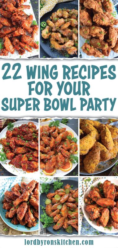Whether you are the most die-hard football fan or you're just in it for the food and the halftime show, these 22 Wing Recipes will elevate your super bowl party and make it memorable for everyone! This collection of chicken wing recipes will have a flavour or two for every wing lover, so save this list and use it for other events too! #wings #chicken #saucy #superbowl #party #appetizers
