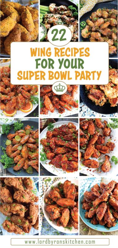 Whether you are the most die-hard football fan or you're just in it for the food and the halftime show, these 22 Wing Recipes will elevate your super bowl party and make it memorable for everyone! This collection of chicken wing recipes will have a flavour or two for every wing lover, so save this list and use it for other events too! #wings #chicken #saucy #superbowl #party #appetizers