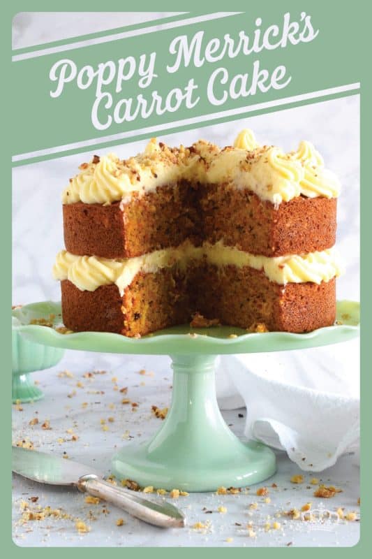 My favourite cake is a carrot cake with cream cheese frosting - more specifically, it's this particular carrot cake recipe. Known to my daughter as Poppy Merrick, this is the recipe he used as a cook for over 30 years on the Canadian Coast Guard. This cake is super moist and flavourful! #carrotcake #cake #carrot #frosting #creamcheese