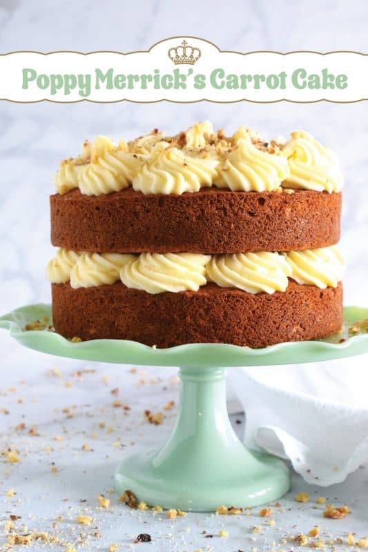 My favourite cake is a carrot cake with cream cheese frosting - more specifically, it's this particular carrot cake recipe. Known to my daughter as Poppy Merrick, this is the recipe he used as a cook for over 30 years on the Canadian Coast Guard. This cake is super moist and flavourful! #carrotcake #cake #carrot #frosting #creamcheese