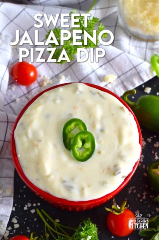 A sweet and spicy garlicky dipping sauce that will elevate any pizza flavour, this Sweet Jalapeno Pizza Dip also works very well with breadsticks, chicken wings, and more!  It takes only a few minutes to make this dip and will keep safely in your fridge for over a week.  So, let's revamp your favourite dippers into a glorious, tantalizing, taste adventure! #pizza #dip #dipping #sauce #jalapeno #sweet #sticky