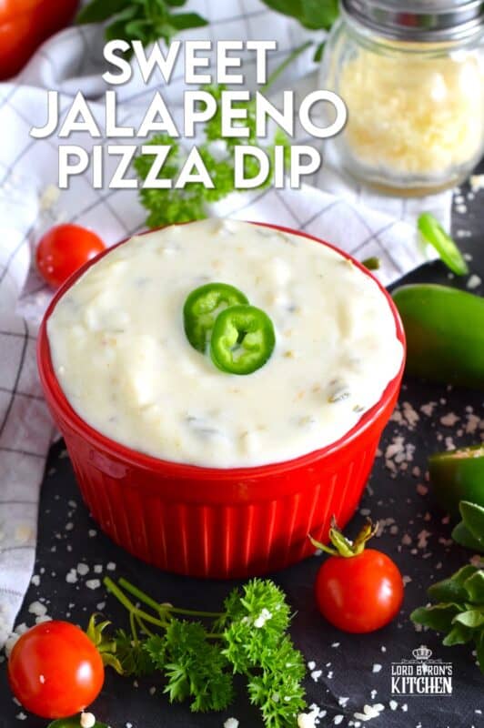 A sweet and spicy garlicky dipping sauce that will elevate any pizza flavour, this Sweet Jalapeno Pizza Dip also works very well with breadsticks, chicken wings, and more!  It takes only a few minutes to make this dip and will keep safely in your fridge for over a week.  So, let's revamp your favourite dippers into a glorious, tantalizing, taste adventure! #pizza #dip #dipping #sauce #jalapeno #sweet #sticky