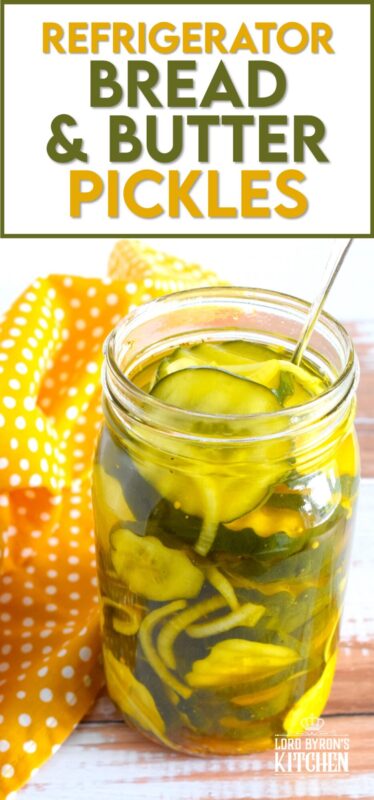 These deliciously sweet Bread and Butter Pickles are quick and easy to prepare. This small-batch recipe requires no canning methods - simply make the brine, pour it over sliced onions and cucumbers and pop them in your fridge for 48 hours. It's homemade pickles the easy way which will keep safely refrigerated for two months! #refrigerator #pickles #breadandbutter #sweet #quick