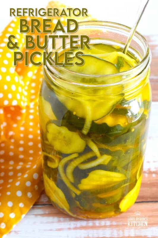 These deliciously sweet Bread and Butter Pickles are quick and easy to prepare. This small-batch recipe requires no canning methods - simply make the brine, pour it over sliced onions and cucumbers and pop them in your fridge for 48 hours. It's homemade pickles the easy way which will keep safely refrigerated for two months! #refrigerator #pickles #breadandbutter #sweet #quick