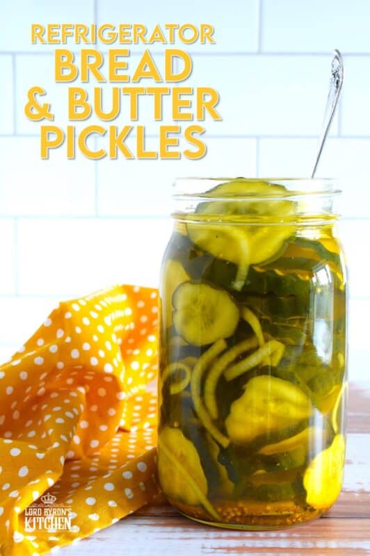 These deliciously sweet Bread and Butter Pickles are quick and easy to prepare. This small-batch recipe requires no canning methods - simply make the brine, pour it over sliced onions and cucumbers and pop them in your fridge for 48 hours. It's homemade pickles the easy way which will keep safely refrigerated for two months! #refrigerator #pickles #breadandbutter #sweet #quick