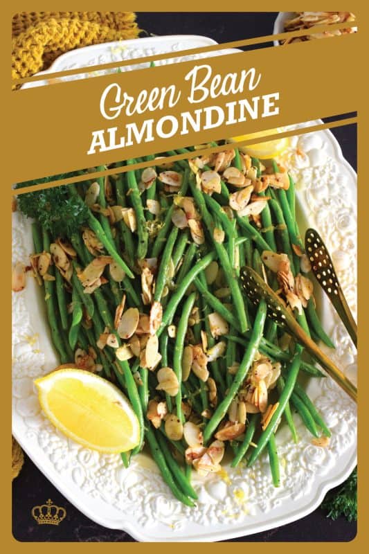 A quick and easy side perfect any time of the year, but in our home, green beans are always a popular side for thanksgiving. Paired with garlic, almonds, and lemon, Green Bean Almondine is a classic! #greenbeans #beans #almondine #thanksgiving #vegetable #side