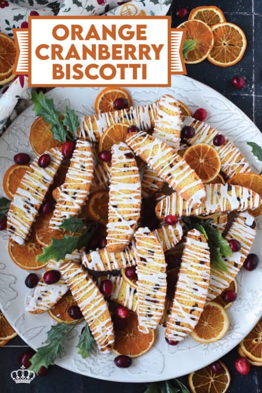 The combination of orange and cranberry isn't new, so it should come as no surprise that the two are showing up together in this Orange Cranberry Biscotti recipe. While the dried cranberries add moisture and texture to the dough, the orange zest and juice add flavour and scent. These biscotti are simply delicious! #biscotti #orange #zest #juice #dried #cranberry #cranberries