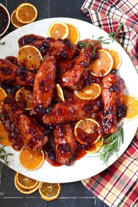 Cranberry Glazed Turkey Wings - Lord Byron's Kitchen