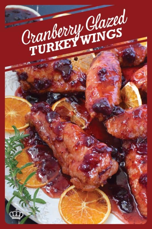 Sometimes roasting a whole turkey for the holidays can be too much, and sometimes, you just need to change things up a little! These Cranberry Glazed Turkey Wings are affordable, easy to prepare, much faster than a whole turkey, and more importantly, smothered in an easy homemade sweet and sticky cranberry sauce! #turkey #wings #cranberry #glazed #sweet #sticky