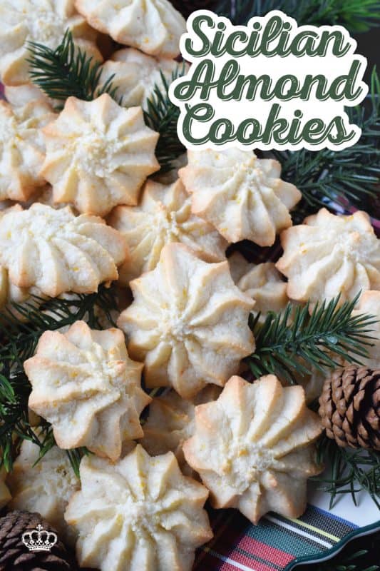 Finally a gluten-free Christmas cookie that is absolutely delicious!  With a soft and chewy center, these Sicilian Almond Cookies have crispy edges and hold their shape very well!  If you're looking for something more festive, top the cookies with sprinkles or a maraschino cherry before baking! #christmas #holiday #baking #cookies #glutenfree #sicilian #almondflour