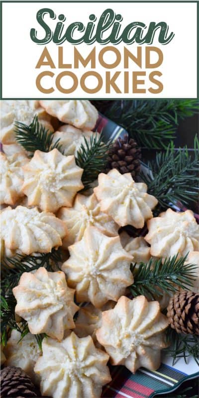 Finally a gluten-free Christmas cookie that is absolutely delicious!  With a soft and chewy center, these Sicilian Almond Cookies have crispy edges and hold their shape very well!  If you're looking for something more festive, top the cookies with sprinkles or a maraschino cherry before baking! #christmas #holiday #baking #cookies #glutenfree #sicilian #almondflour