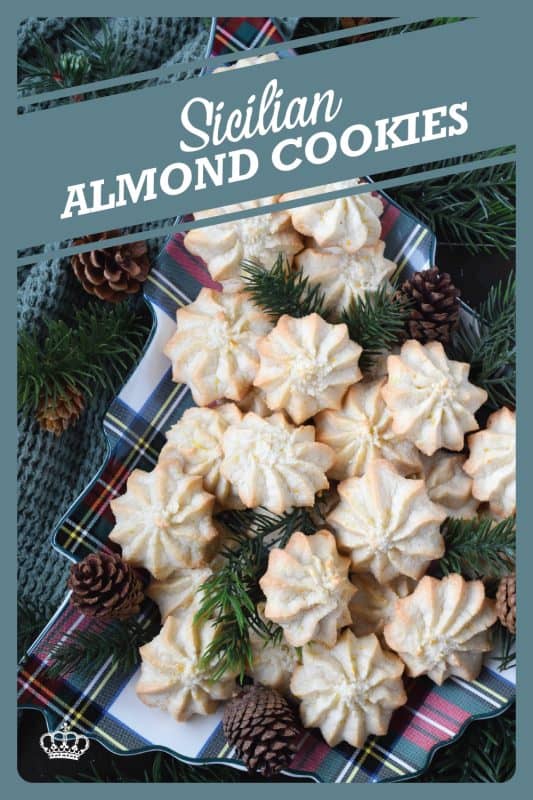 Finally a gluten-free Christmas cookie that is absolutely delicious!  With a soft and chewy center, these Sicilian Almond Cookies have crispy edges and hold their shape very well!  If you're looking for something more festive, top the cookies with sprinkles or a maraschino cherry before baking! #christmas #holiday #baking #cookies #glutenfree #sicilian #almondflour