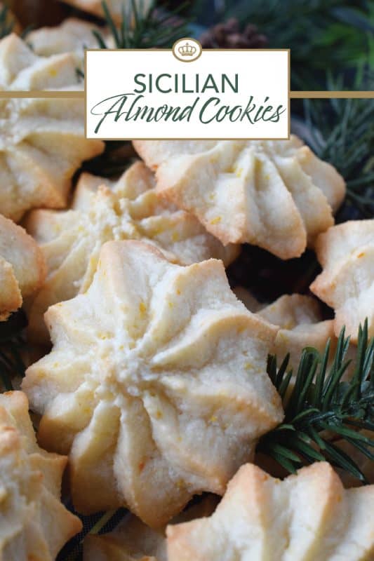 Finally a gluten-free Christmas cookie that is absolutely delicious!  With a soft and chewy center, these Sicilian Almond Cookies have crispy edges and hold their shape very well!  If you're looking for something more festive, top the cookies with sprinkles or a maraschino cherry before baking! #christmas #holiday #baking #cookies #glutenfree #sicilian #almondflour