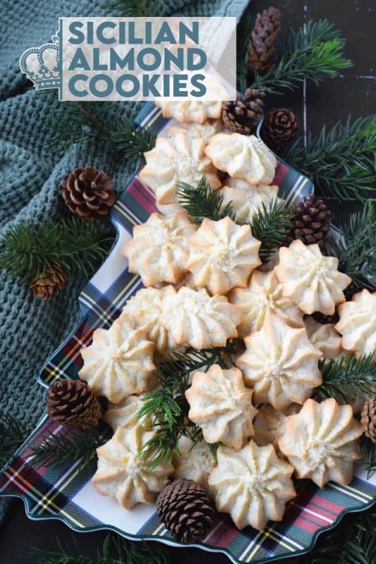 Finally a gluten-free Christmas cookie that is absolutely delicious!  With a soft and chewy center, these Sicilian Almond Cookies have crispy edges and hold their shape very well!  If you're looking for something more festive, top the cookies with sprinkles or a maraschino cherry before baking! #christmas #holiday #baking #cookies #glutenfree #sicilian #almondflour