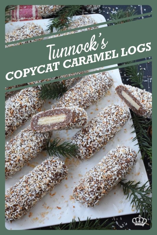 A nostalgic childhood treat that still tastes just as good today as it did all of those years ago! This copycat version of the forever popular Tunnock's Caramel Logs, is so easy to make. It tastes identical to the original, and is a great substitute for those of us who are away from home and can't quickly get our hands on the original tasty treat! #copycat #tunnocks #caramel #logs #wafer #scottish #christmas