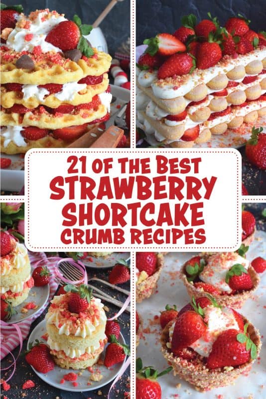 Valentine's Day is just a few days away which makes me crave these 21 Strawberry Shortcake Crumb Recipes even more than I normally do! With recipes like a quick homemade fudge, an easy to assemble parfait, or a layered stacked cake, these recipes will certainly appeal to everyone, not just your favourite Valentine! #strawberry #shortcake #crumbs #valentine #pink