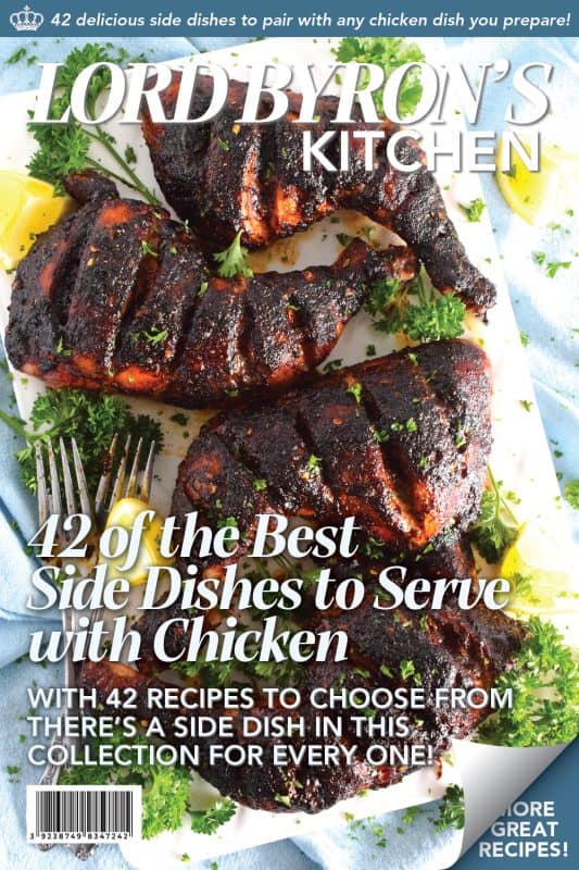 Chicken is quite a common main served is most homes for a weeknight dinner.  It’s also quite common for a Sunday evening family dinner as well! Baking a whole Chicken would be reserved for the weekend in most cases, leaving fast and easy breast and thigh meat for the week.  Deciding on which sides to serve can be overwhelming. This extensive list of 42 Sides to Serve with Chicken will provide you with options for every taste and every occassion! #chicken #sides #side #collection #list #roundup