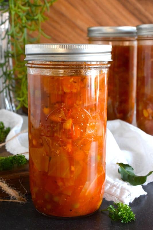 Once upon a time, there was a very popular diet called The Cabbage Soup diet. If you participated in that diet, I want you to know right away that this healthy Canned Cabbage Soup - even though it's really good for you - tastes so much better than that diet version! Loaded with veggies and prepared with a delicious broth, this soup is cozy, filling, and nutritious! Canning is completely optional! #cabbage #cabbagesoup #soup #vegetables #vegetarian #canning #canned #masonjar